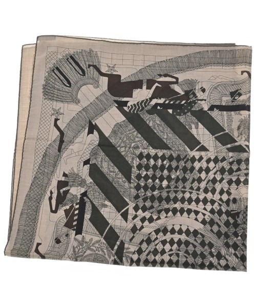 HERMES（エルメス）バンダナ・スカーフ ベージュ サイズ:140 レディース/2200613549837