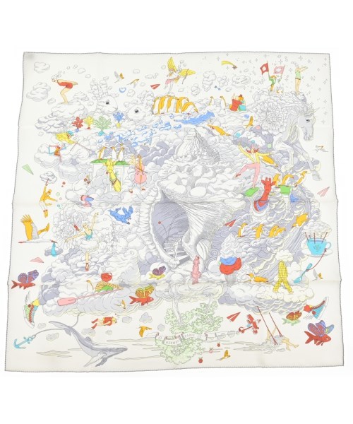 HERMES(エルメス)バンダナ・スカーフ 白 サイズ:90/2200616854044