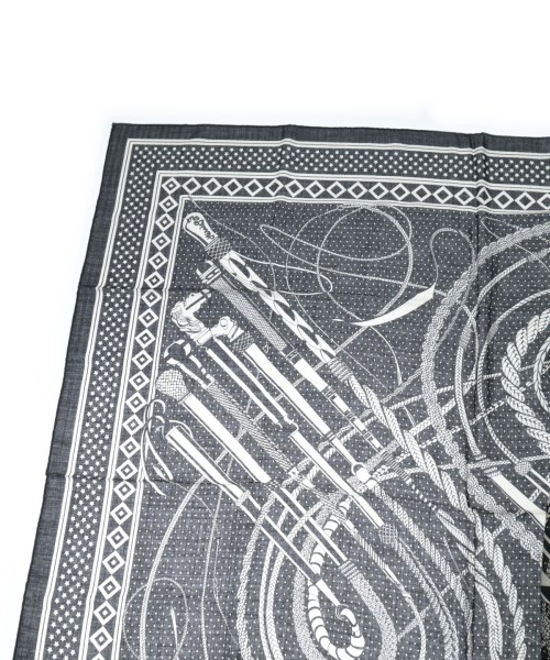 HERMES（エルメス）バンダナ・スカーフ 黒 サイズ:140 レディース/2200624953043