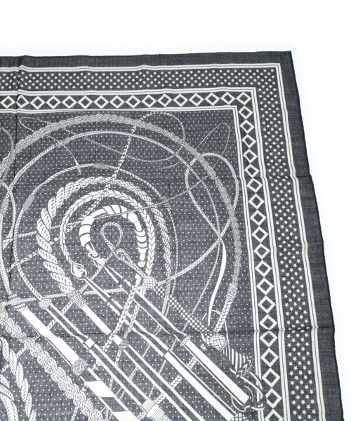 HERMES（エルメス）バンダナ・スカーフ 黒 サイズ:140 レディース/2200624953043