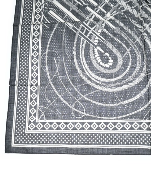 HERMES（エルメス）バンダナ・スカーフ 黒 サイズ:140 レディース/2200624953043