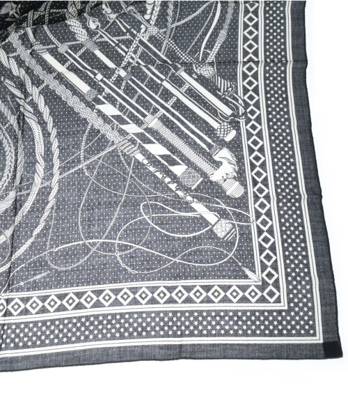 HERMES（エルメス）バンダナ・スカーフ 黒 サイズ:140 レディース/2200624953043