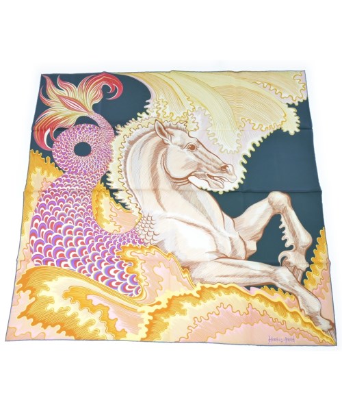 HERMES(エルメス)バンダナ・スカーフ 紺 サイズ:90/2200629896086