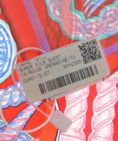 HERMES（エルメス）バンダナ・スカーフ 赤 サイズ:90 レディース/2200629896109