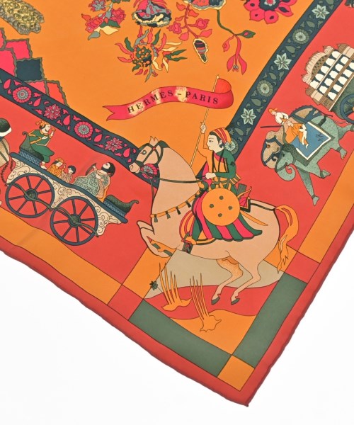 HERMES（エルメス）バンダナ・スカーフ 黄 サイズ:90 レディース/2200632553075