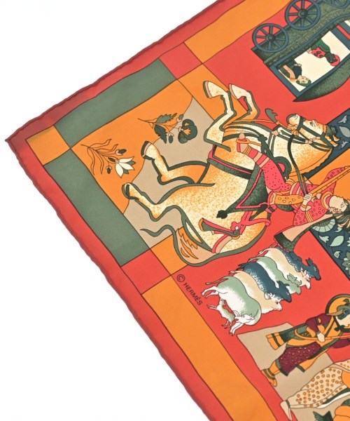 HERMES（エルメス）バンダナ・スカーフ 黄 サイズ:90 レディース/2200632553075