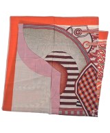 HERMES（エルメス）バンダナ・スカーフ 赤 サイズ:140 レディース/2200611120083