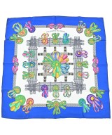 HERMES（エルメス）バンダナ・スカーフ 青 サイズ:90 レディース/2200612287631