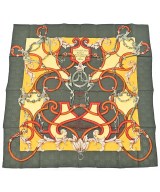 HERMES（エルメス）バンダナ・スカーフ カーキ サイズ:90 レディース/2200612287655