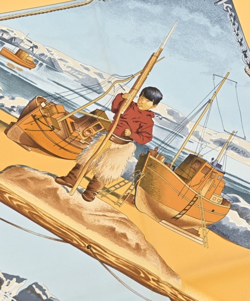 HERMES（エルメス）バンダナ・スカーフ 黄 サイズ:90 レディース/2200612287662