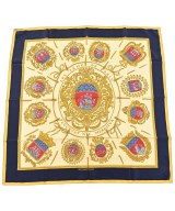 HERMES（エルメス）バンダナ・スカーフ 黄 サイズ:90 レディース/2200612287686