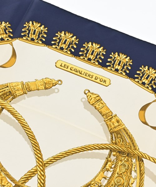 HERMES（エルメス）バンダナ・スカーフ 紺 サイズ:90 レディース/2200613784023