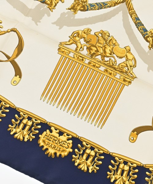 HERMES（エルメス）バンダナ・スカーフ 紺 サイズ:90 レディース/2200613784023