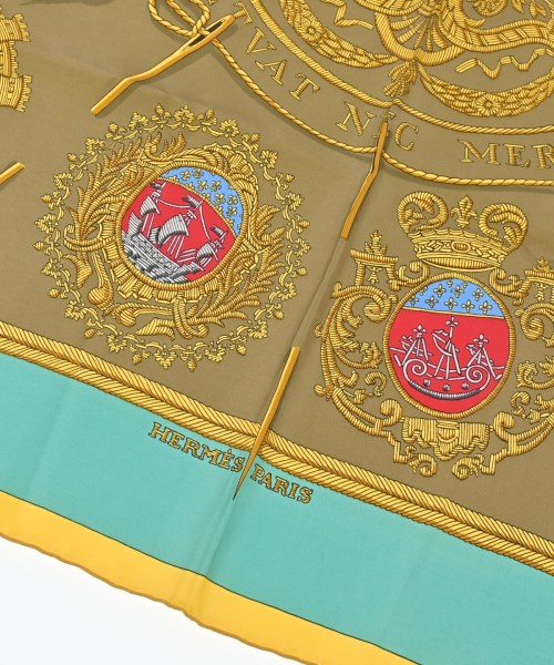 HERMES（エルメス）バンダナ・スカーフ ベージュ サイズ:90 レディース/2200613801010