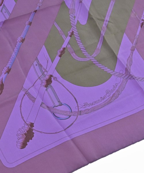 HERMES（エルメス）バンダナ・スカーフ 紫 サイズ:90 レディース/2200615742113