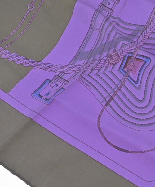 HERMES（エルメス）バンダナ・スカーフ 紫 サイズ:90 レディース/2200615742113