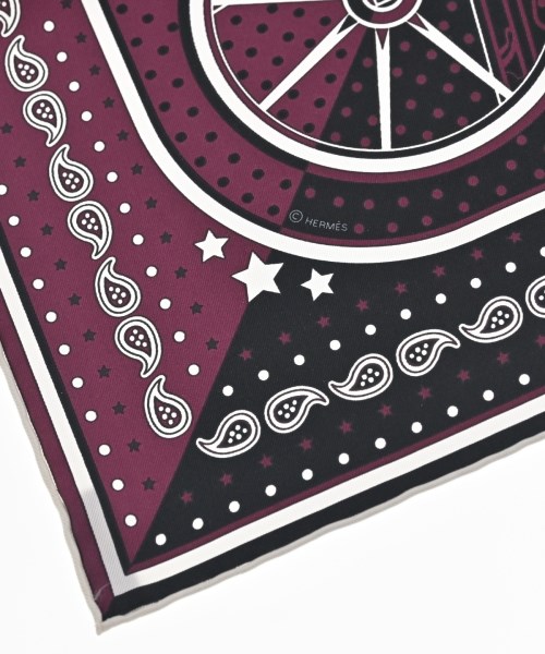 HERMES（エルメス）バンダナ・スカーフ 黒 サイズ:55 レディース/2200597214783