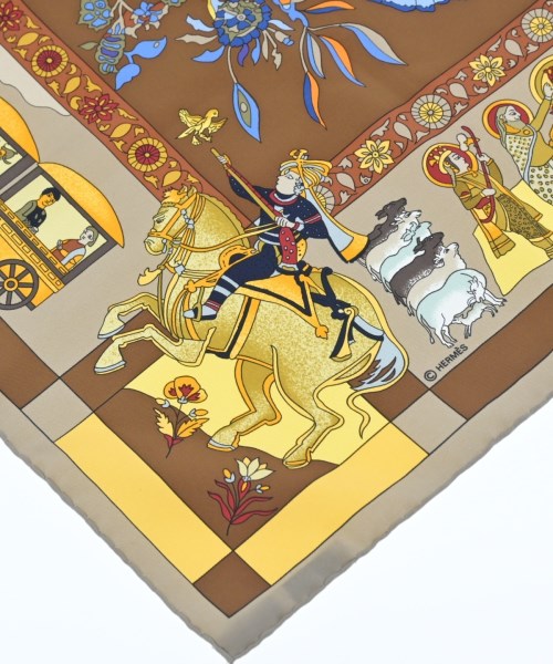 HERMES（エルメス）バンダナ・スカーフ 茶 サイズ:- レディース/2200619974916