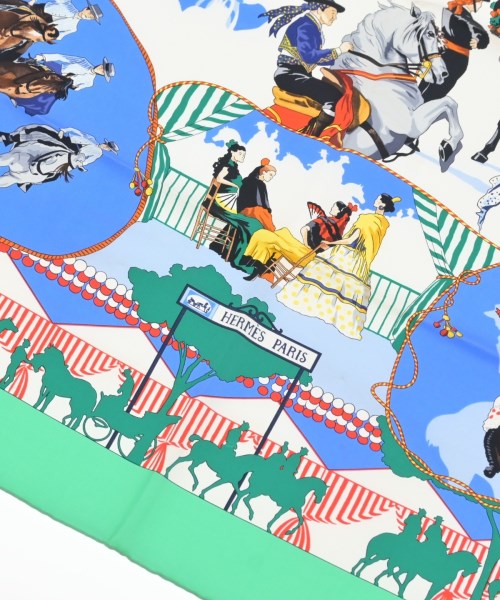 HERMES（エルメス）バンダナ・スカーフ 緑 サイズ:- レディース/2200619974961