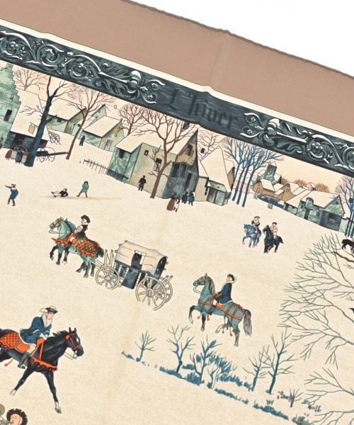 HERMES（エルメス）バンダナ・スカーフ ベージュ サイズ:90 レディース/2200620596091