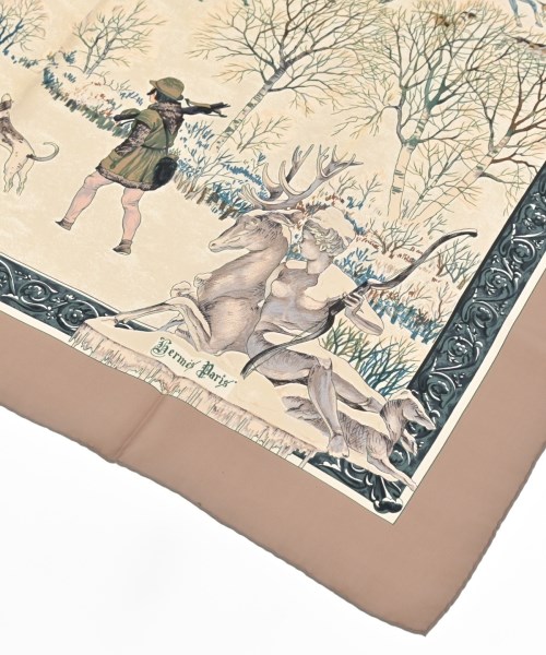 HERMES（エルメス）バンダナ・スカーフ ベージュ サイズ:90 レディース/2200620596091