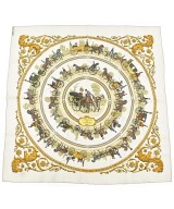 HERMES（エルメス）バンダナ・スカーフ 白 サイズ:90 レディース/2200620824040
