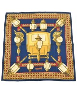 HERMES（エルメス）バンダナ・スカーフ 青 サイズ:90 レディース/2200620824057