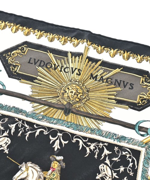 HERMES（エルメス）バンダナ・スカーフ 黒 サイズ:45 レディース/2200604780034