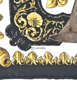 HERMES（エルメス）バンダナ・スカーフ 黒 サイズ:45 レディース/2200604780034