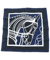 HERMES（エルメス）バンダナ・スカーフ 紺 サイズ:45 レディース/2200605513051