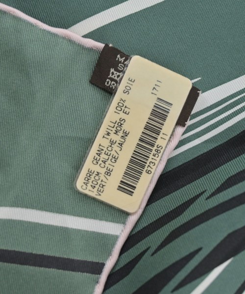 HERMES（エルメス）バンダナ・スカーフ 緑 サイズ:140 レディース/2200605513068