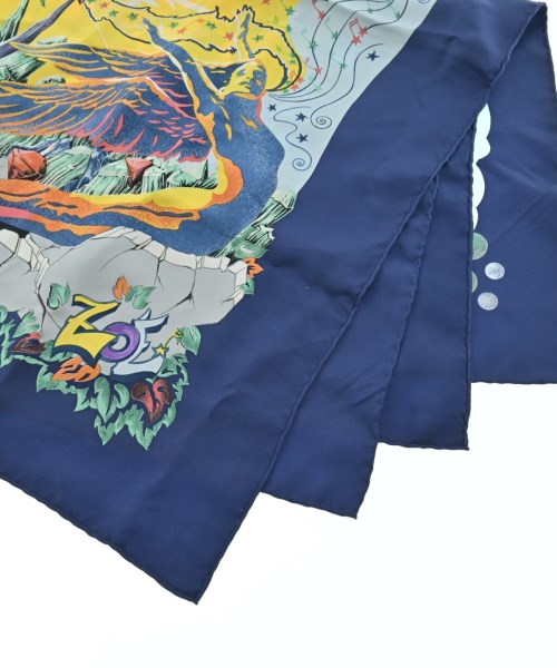HERMES（エルメス）バンダナ・スカーフ 青 サイズ:90 レディース/2200603694400