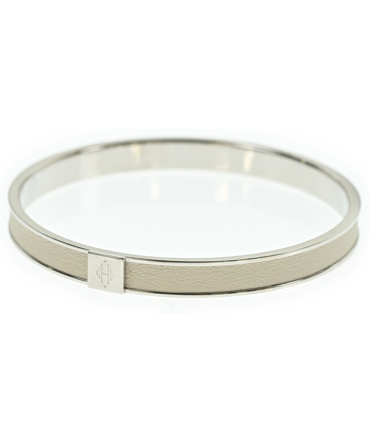 HERMESエルメス バングル☆ HERMES（エルメス）ブレスレット・バングル 白 サイズ:S レディース