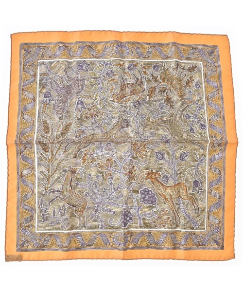HERMES（エルメス）バンダナ・スカーフ オレンジ サイズ:45 レディース/2200668074766
