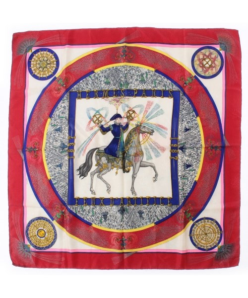 HERMES（エルメス）バンダナ・スカーフ 赤 サイズ:90 レディース/2200676379099