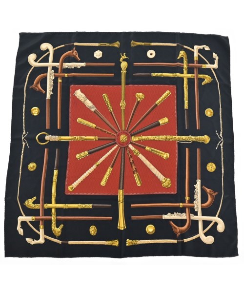 HERMES(エルメス)バンダナ・スカーフ 黒 サイズ:90/2200677499017