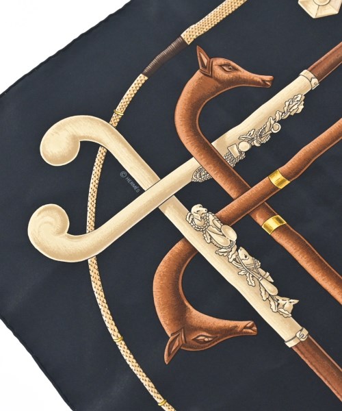HERMES（エルメス）バンダナ・スカーフ 黒 サイズ:90 レディース/2200677499017
