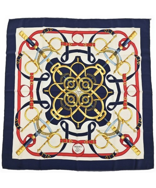 HERMES(エルメス)バンダナ・スカーフ 紺 サイズ:90/2200677499031