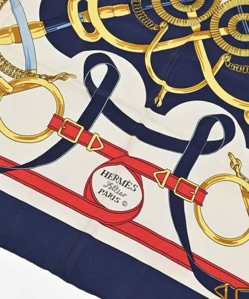 HERMES（エルメス）バンダナ・スカーフ 紺 サイズ:90 レディース/2200677499031