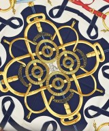 HERMES（エルメス）バンダナ・スカーフ 紺 サイズ:90 レディース/2200677499031