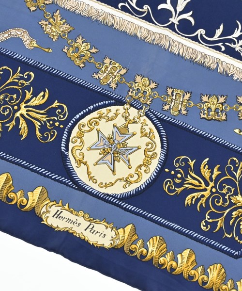 HERMES（エルメス）バンダナ・スカーフ 紺 サイズ:90 レディース/2200677499123