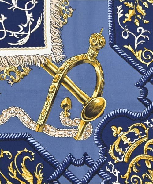 HERMES（エルメス）バンダナ・スカーフ 紺 サイズ:90 レディース/2200677499123