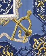 HERMES（エルメス）バンダナ・スカーフ 紺 サイズ:90 レディース/2200677499123