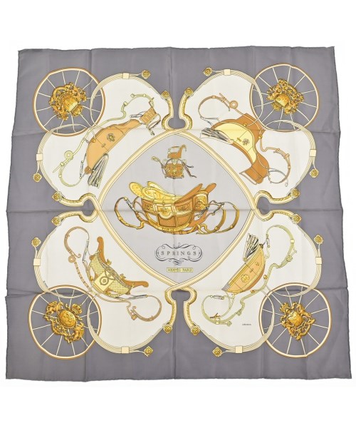 HERMES(エルメス)バンダナ・スカーフ グレー サイズ:90/2200677499130