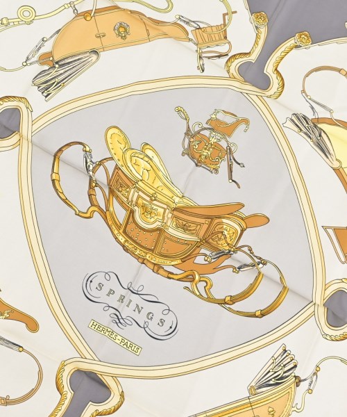 HERMES（エルメス）バンダナ・スカーフ グレー サイズ:90 レディース/2200677499130