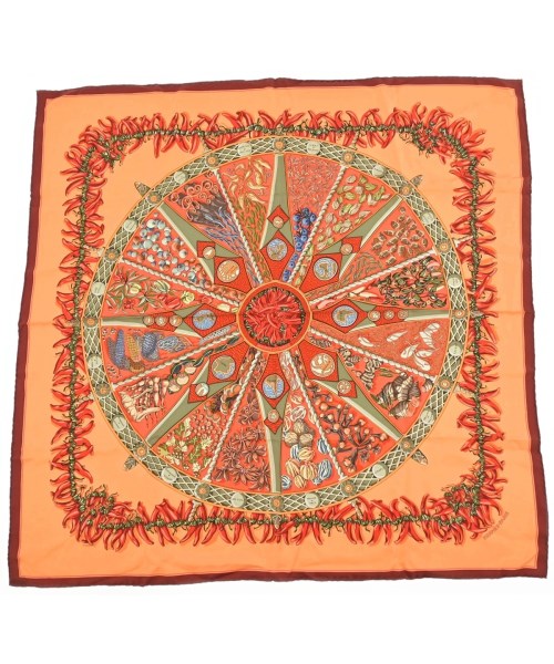 HERMES(エルメス)バンダナ・スカーフ 赤 サイズ:90/2200677499161