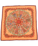 HERMES（エルメス）バンダナ・スカーフ 赤 サイズ:90 レディース/2200677499161