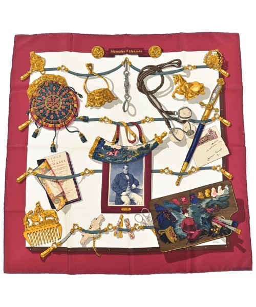 HERMES(エルメス)バンダナ・スカーフ 赤 サイズ:90/2200677499222