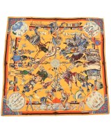 HERMES（エルメス）バンダナ・スカーフ 黄 サイズ:90 レディース/2200677499239