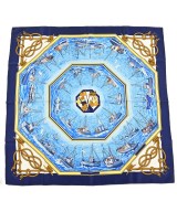 HERMES（エルメス）バンダナ・スカーフ 青 サイズ:90 レディース/2200677499253